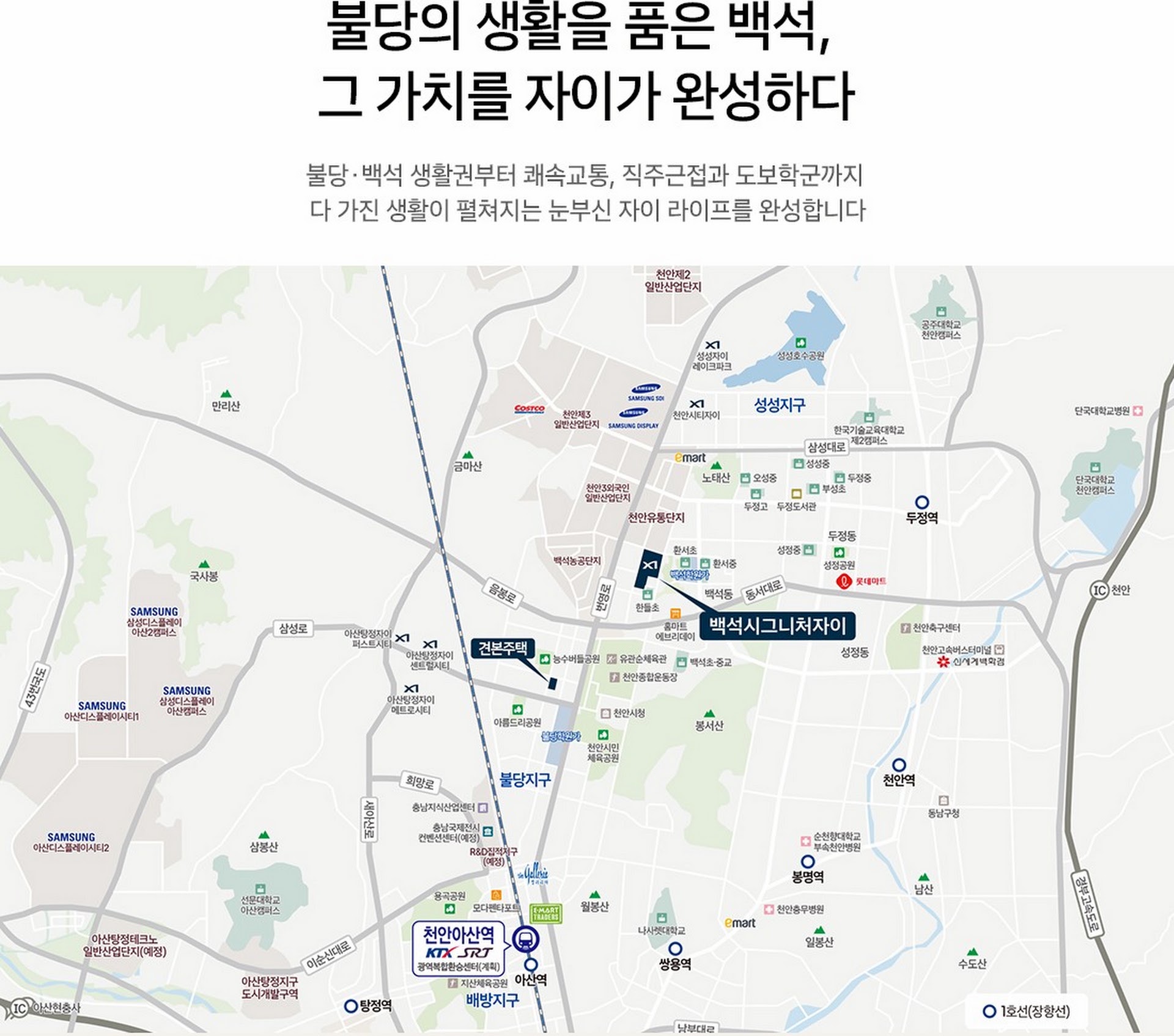 백석시그니처자이 입지 안내도